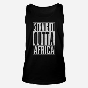 Straight Outta Africa Top Best African Vintage Retro T-shirt Unisex Tank Top - Seseable