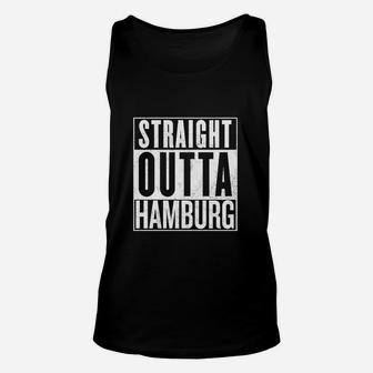 Straight Outta Hamburg Unisex TankTop, Schwarz mit Stadtnamen-Schriftzug - Seseable