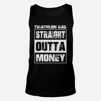 Straight Outta Money Triathlon Dad Cool Gift 2020 Unisex Tank Top - Seseable