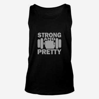 Strong And Pretty Strength Fitness Sport Gym Dumbbell Unisex Tank Top - Seseable