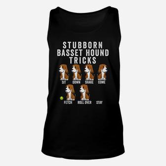 Stubborn Basset Hound Tricks Funny Dog Gift Unisex Tank Top - Seseable