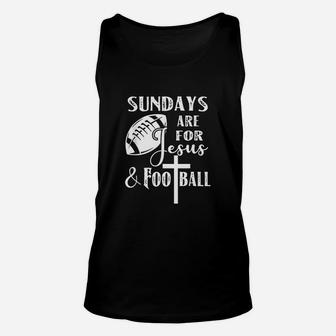 Sundays Are For Jesus And Football Funny Gift Unisex Tank Top - Seseable