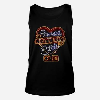 Sunset Tattoo Strip Cool Vintage Rock And Roll Sign Tshirt Unisex Tank Top - Seseable