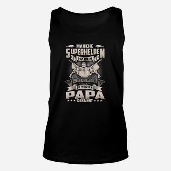 Superhelden Papa Unisex TankTop Schwarz, Herren Lustiges Tee - Seseable