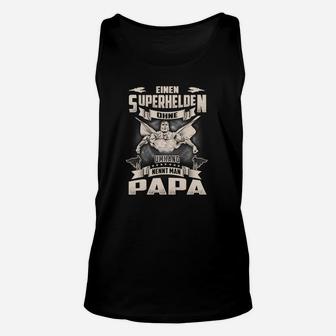 Superhelden Papa Unisex TankTop Schwarz, Herren mit Spruch - Seseable