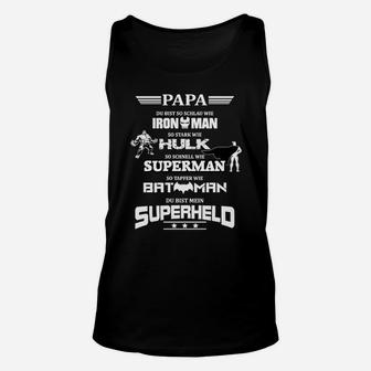 Superhelden Papa Unisex TankTop, Schwarzes Herren-Unisex TankTop mit Superhelden-Motiv - Seseable