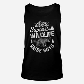 Support Wildlife Raise Boys Mom Dad Mother Parents Unisex Tank Top - Seseable