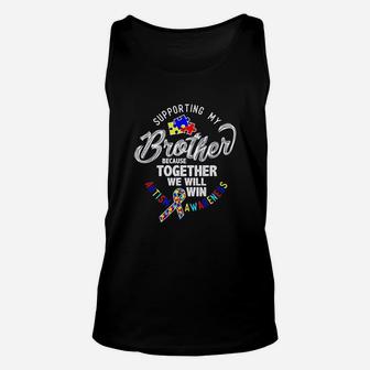 Supporting My Brother Awareness Ribbon Heart Unisex Tank Top - Seseable
