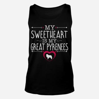Sweetheart Is My Great Pyrenees Valentines Day Dog Unisex Tank Top - Seseable