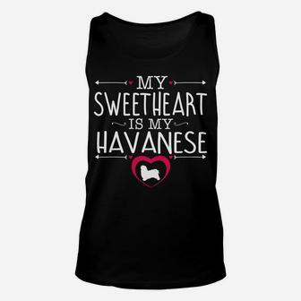 Sweetheart Is My Havanese Valentines Day Dog Unisex Tank Top - Seseable