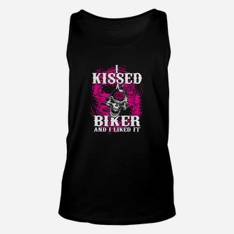 T-shirt Biker I Kissed A Biker Unisex Tank Top - Seseable