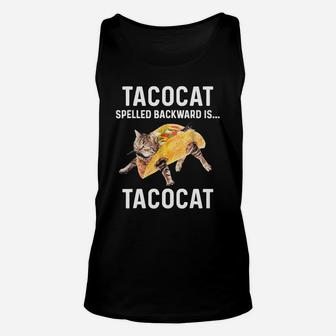 Tacocat Spelled Backward Is Tacocat Love Cat And Taco Unisex Tank Top - Seseable