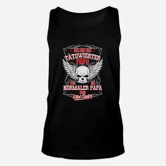 Tätowierter Papa Unisex TankTop, cooles Design mit Flügel & Totenkopf - Seseable