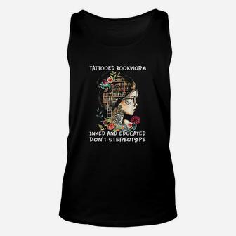 Tattooed Bookworm Inked And Educated Unisex Tank Top - Seseable