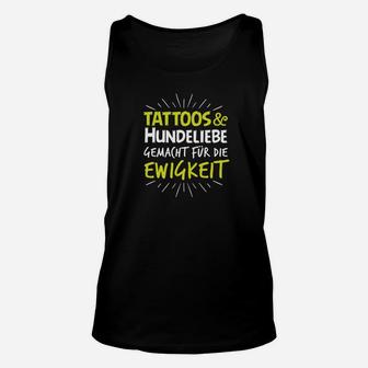 Tattoos & Hunde Liebe Unisex TankTop Schwarz, Ewigkeitsmotiv für Tierfreunde - Seseable