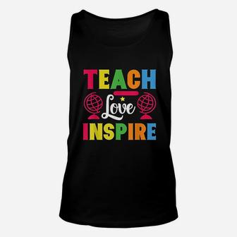 Teach Love Inspire Gift For Teacher Teacher Teaching Gift Unisex Tank Top - Seseable