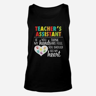 Teacher Assistant Cute Heart Quote Gift Unisex Tank Top - Seseable