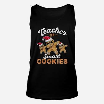 Teacher Of Smart Cookie Dabbing Gingerbread Christmas Gift Unisex Tank Top - Seseable