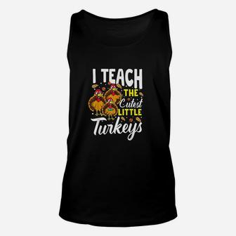 Teacher Thanksgiving I Teach The Cutest Little Turkeys Gift Unisex Tank Top - Seseable
