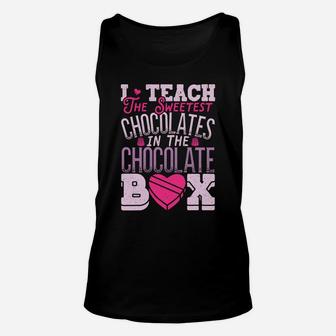 Teacher Valentines Day Sweet Chocolates School Gift Unisex Tank Top - Seseable