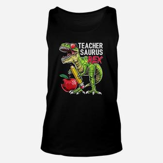 Teachersaurus Rex Teacher Dinosaur Back To School Gift Unisex Tank Top - Seseable