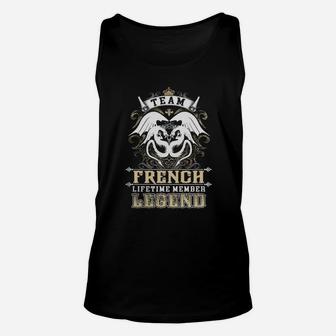 Team French Lifetime Member Legend -french T Shirt French Hoodie French Family French Tee French Name French Lifestyle French Shirt French Names Unisex Tank Top - Seseable