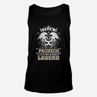 Team Pacheco Lifetime Member Legend -pacheco T Shirt Pacheco Hoodie Pacheco Family Pacheco Tee Pacheco Name Pacheco Lifestyle Pacheco Shirt Pacheco Names Unisex Tank Top - Seseable