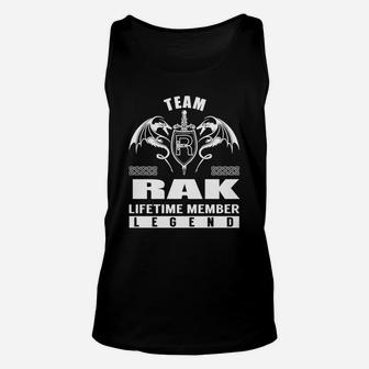Team Rak Lifetime Member Legend Name Tshirts Unisex Tank Top - Seseable