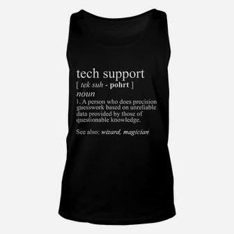Tech Support Definition Funny Cute Computer Nerd Gift Unisex Tank Top - Seseable