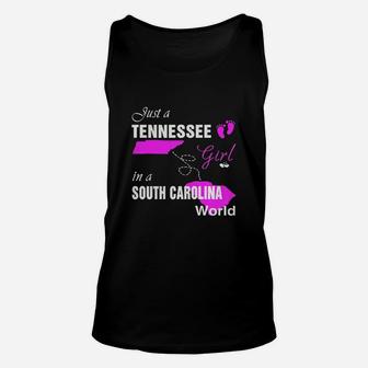 Tennessee Girl In South Carolina Shirts Tennessee Girl Tshirt,south Carolina Girl T-shirt,south Carolina Girl Tshirt,tennessee Girl In South Carolina Shirts Unisex Tank Top - Seseable
