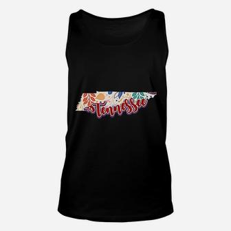 Tennessee Map Floral American State Tennessee Unisex Tank Top - Seseable