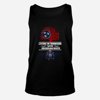 Tennessee With Michigan Roots Shirts Unisex Tank Top - Seseable