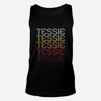 Tessie Retro Wordmark Pattern Vintage Style Unisex Tank Top - Seseable