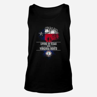 Texas Home Virginia Roots State Tree Flag Love Gift Unisex Tank Top - Seseable