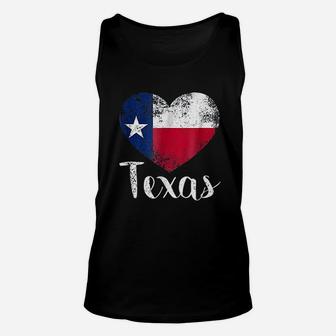 Texas United States Vintage State Flag In Heart Unisex Tank Top - Seseable