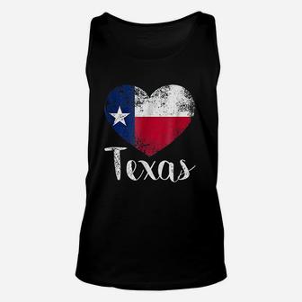 Texas United States Vintage State Flag In Heart Unisex Tank Top - Seseable
