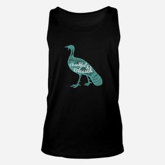 Thankful And Blessed Vintage Turkey Thanksgiving Unisex Tank Top - Seseable