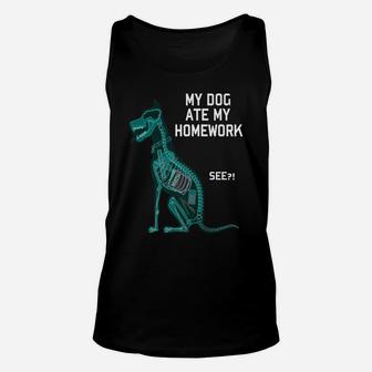 The Dog Ate My Homework Funny Unisex Tank Top - Seseable