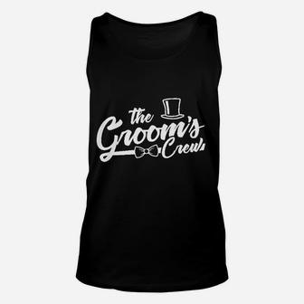 The Groom And Groom's Crew Top Hat Bow Tie Unisex Tank Top - Seseable
