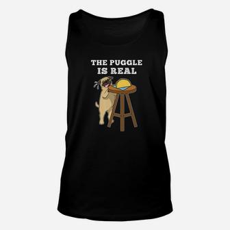 The Puggle Is Real Pug Dog Taco Pun Funny Cute Unisex Tank Top - Seseable
