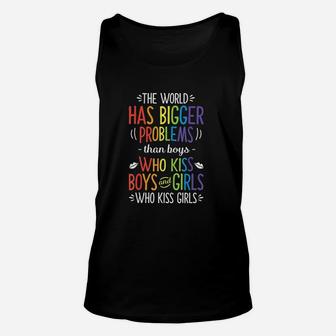 The World Has Bigger Problems Lesbian Gay Pride Unisex Tank Top - Seseable