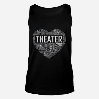 Theater Life Heart Love Drama Actor Actress Gift Unisex Tank Top - Seseable