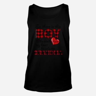There Is This Boy Who Stole My Heart He Calls Me Grandma Unisex Tank Top - Seseable