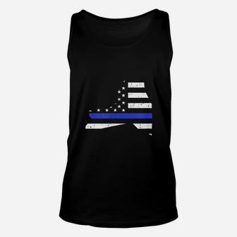 Thin Blue Line New York Police Flag Memorial Day Cop Unisex Tank Top - Seseable