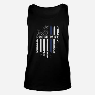 Thin Blue Line Proud Wife Police Family Unisex Tank Top - Seseable