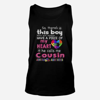This Boy He Call Me Cousin Autism Awareness Unisex Tank Top - Seseable