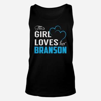 This Girl Loves Her Branson Name Shirts Unisex Tank Top - Seseable