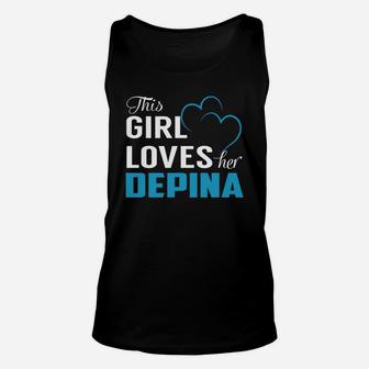 This Girl Loves Her Depina Name Shirts Unisex Tank Top - Seseable
