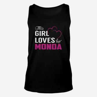This Girl Loves Her Monda Name Shirts Unisex Tank Top - Seseable