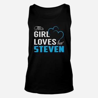 This Girl Loves Her Steven Name Shirts Unisex Tank Top - Seseable